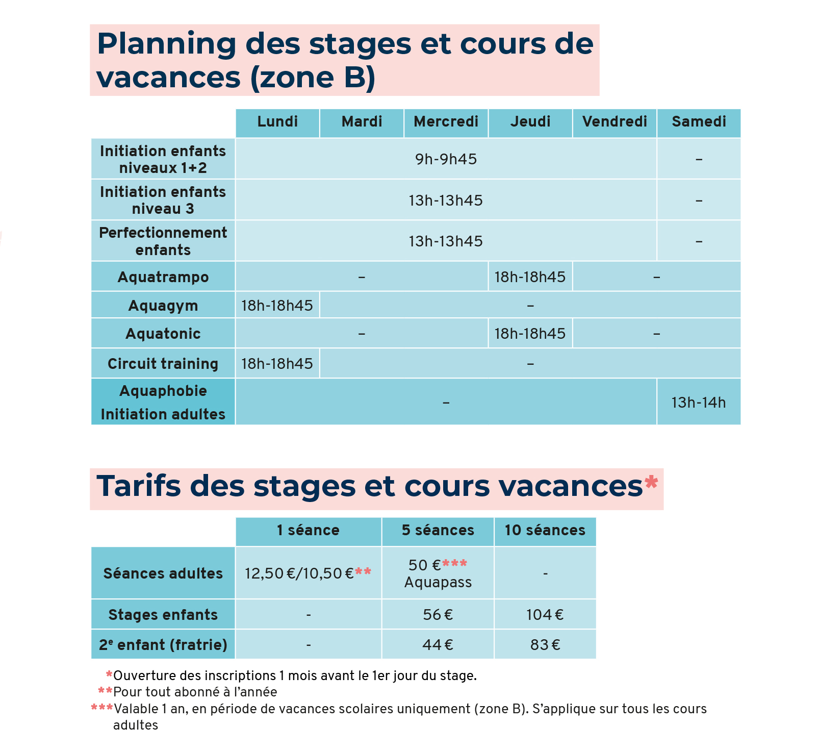 S evader - CAPA - Planning vacances stages 2021-2022