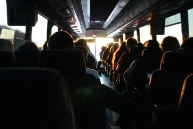 intérieur d'un transport scolaire